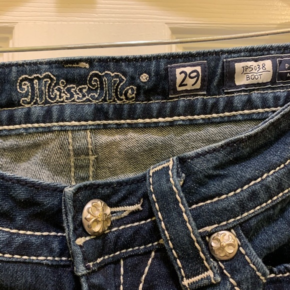 Miss me Fleur de lis dark bootcut jeans - Picture 3 of 4